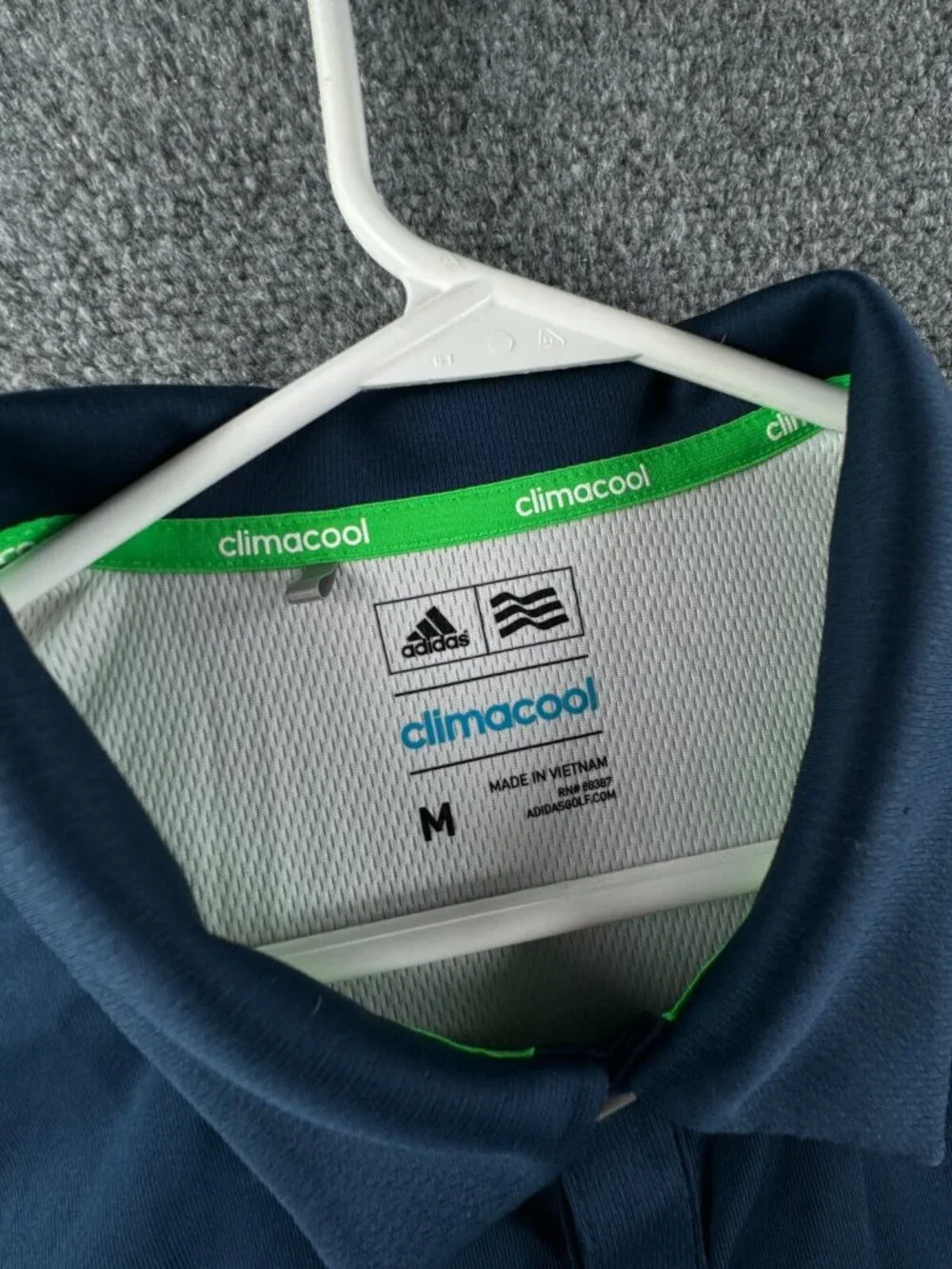 Adidas Climacool Men Polo Shirt Size Medium Casual Short Sleeve Blue White